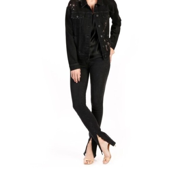 Paige Denim X Rosie HW Constance Split Ankle Skinny Jeans - Washed Black - Picture 4 of 13